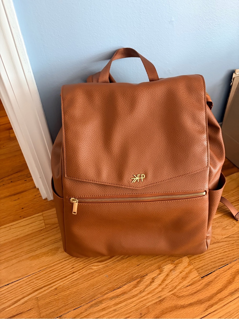 Freshly Picked Tan Brown Backpack with Gold Hardware